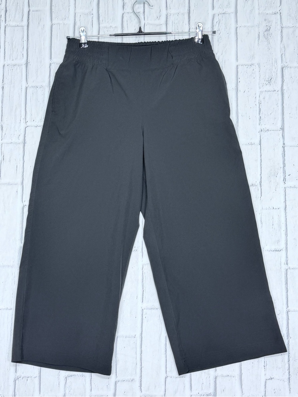 🖤 CALIA Cropped Wide Leg Pants Black Pull On Stretch Women’s M